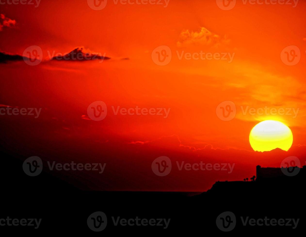 Beautiful sunset landscape photo