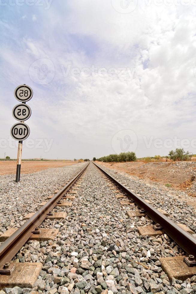 Train tracks view photo