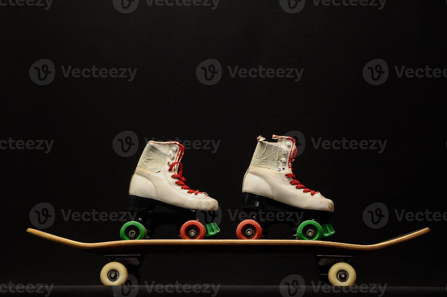 Skates on dark background photo