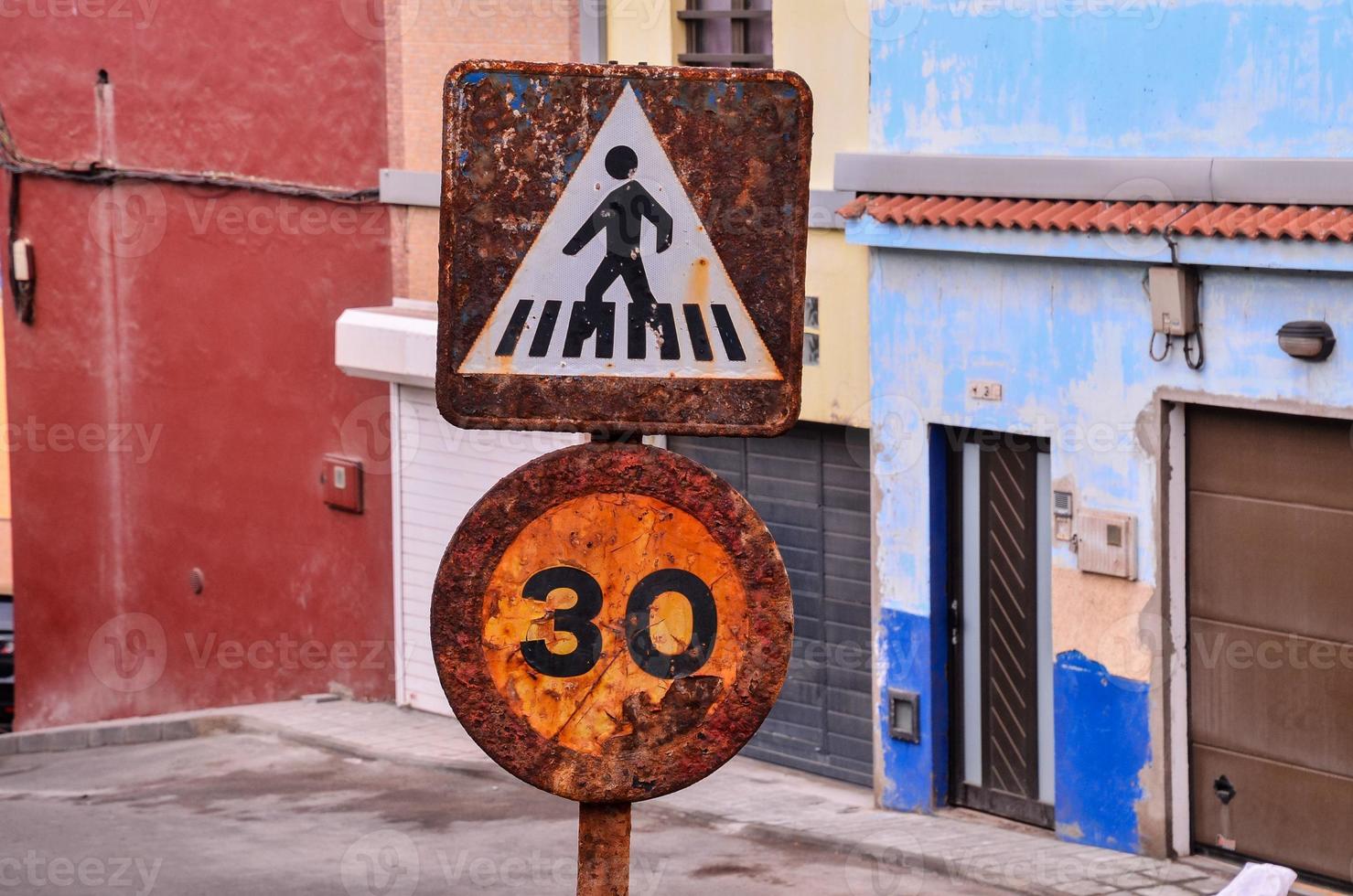 Corroded traffic signs photo