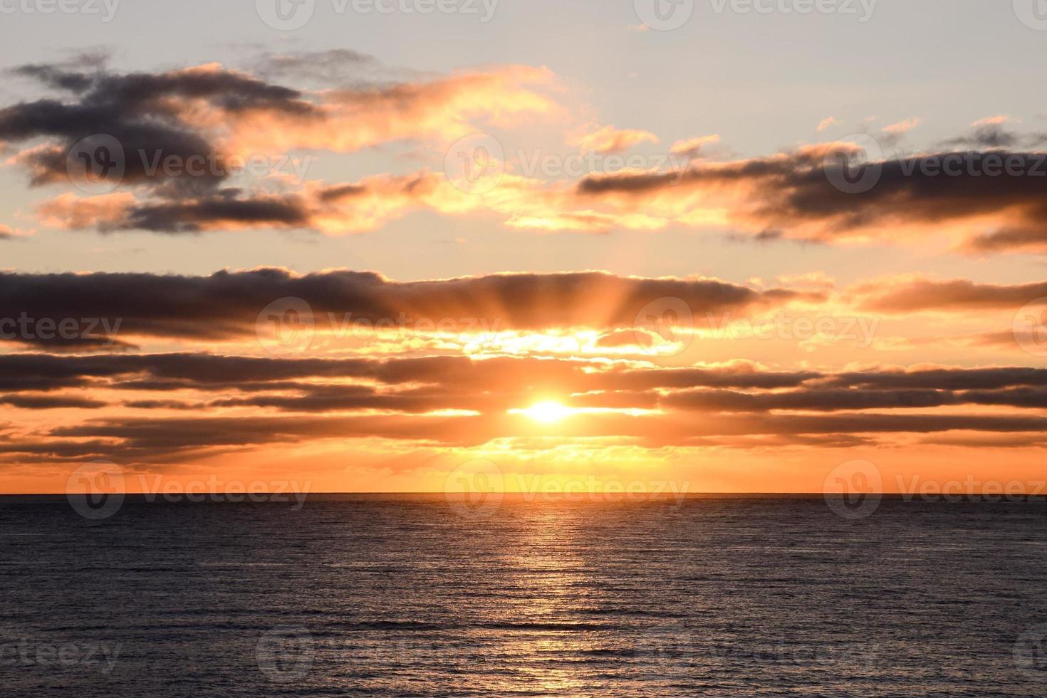 Sunset over the sea photo