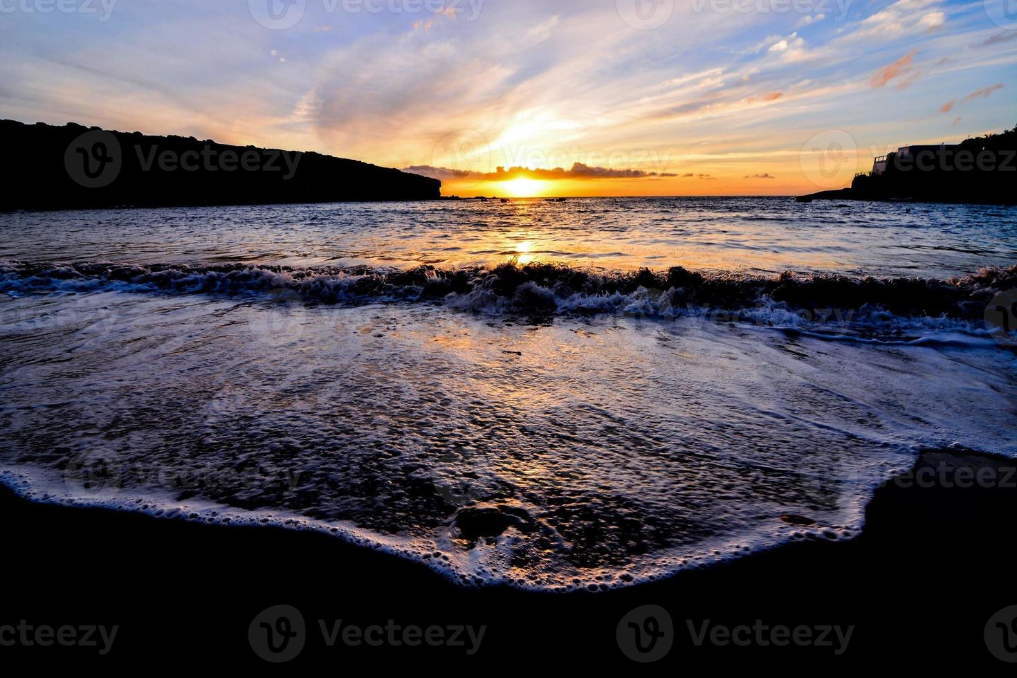 Sunset over the sea photo