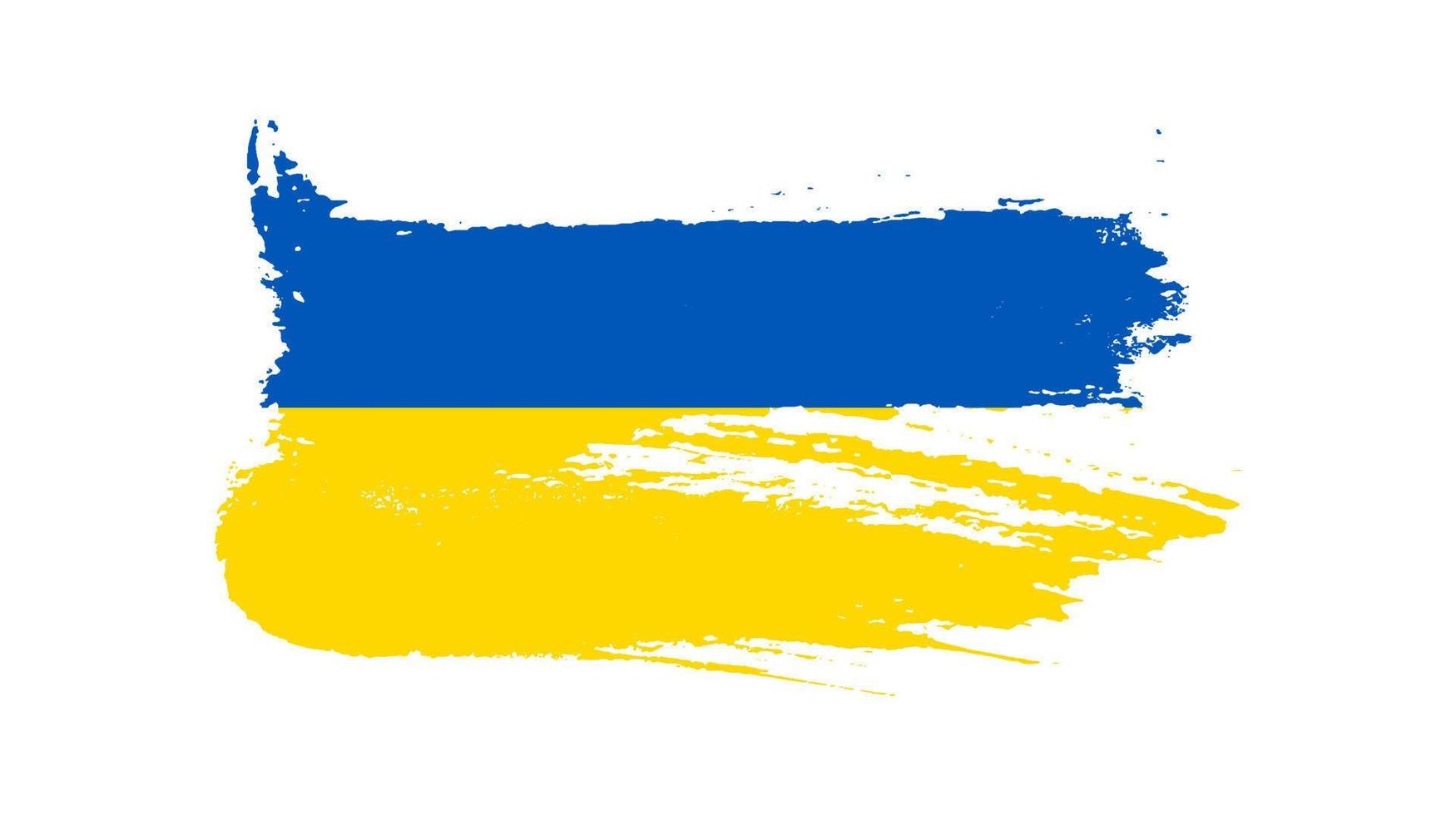 Ukrainian national flag in grunge style vector