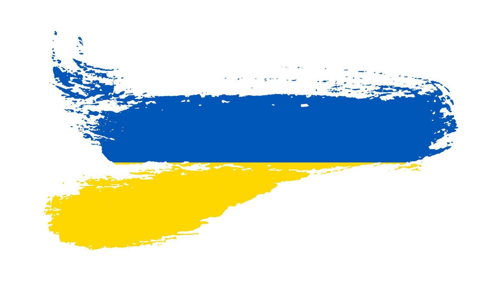 Ukrainian national flag in grunge style vector