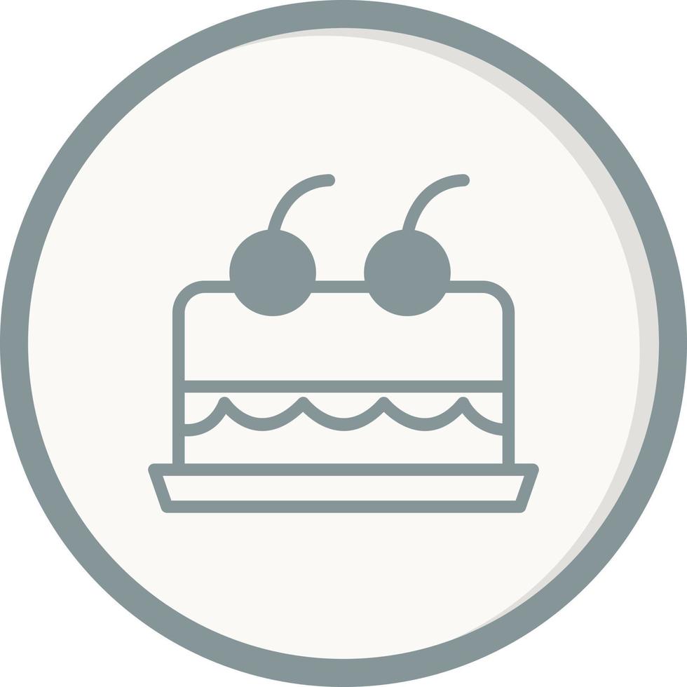 Cake With Cherry On Top Vector Icon