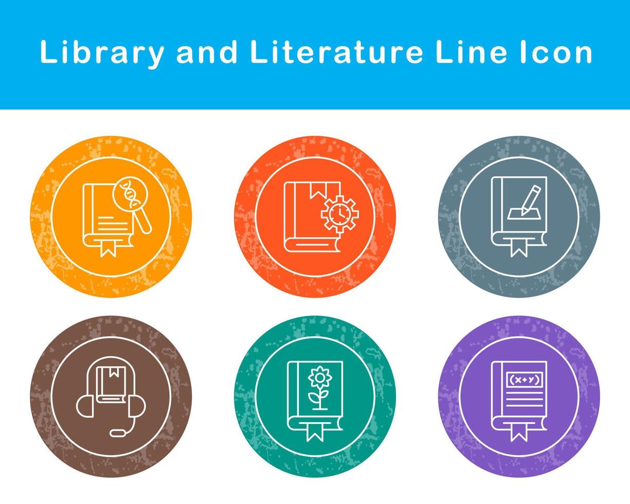 Library And Literature Vector Icon Set