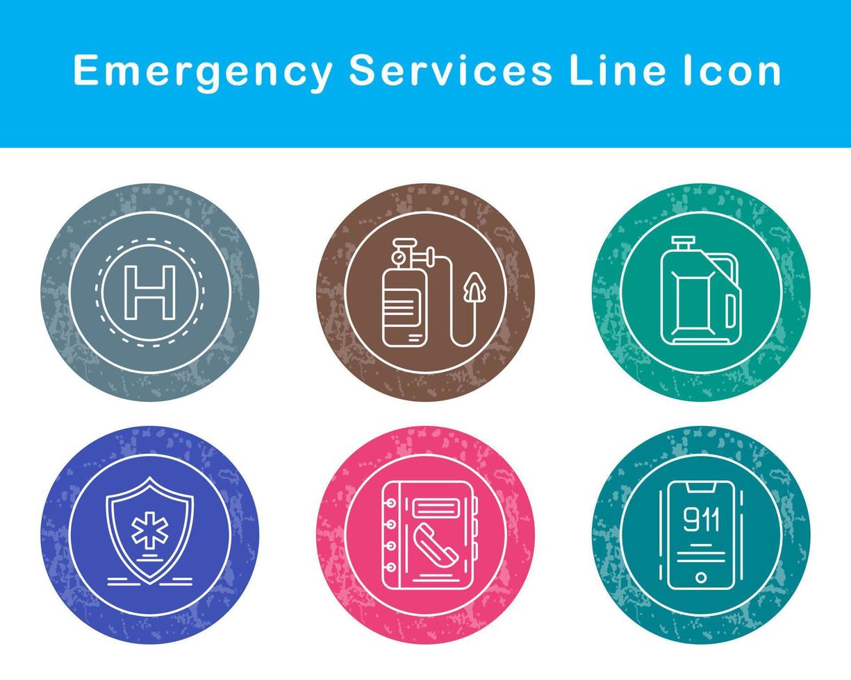 emergencia servicios vector icono conjunto