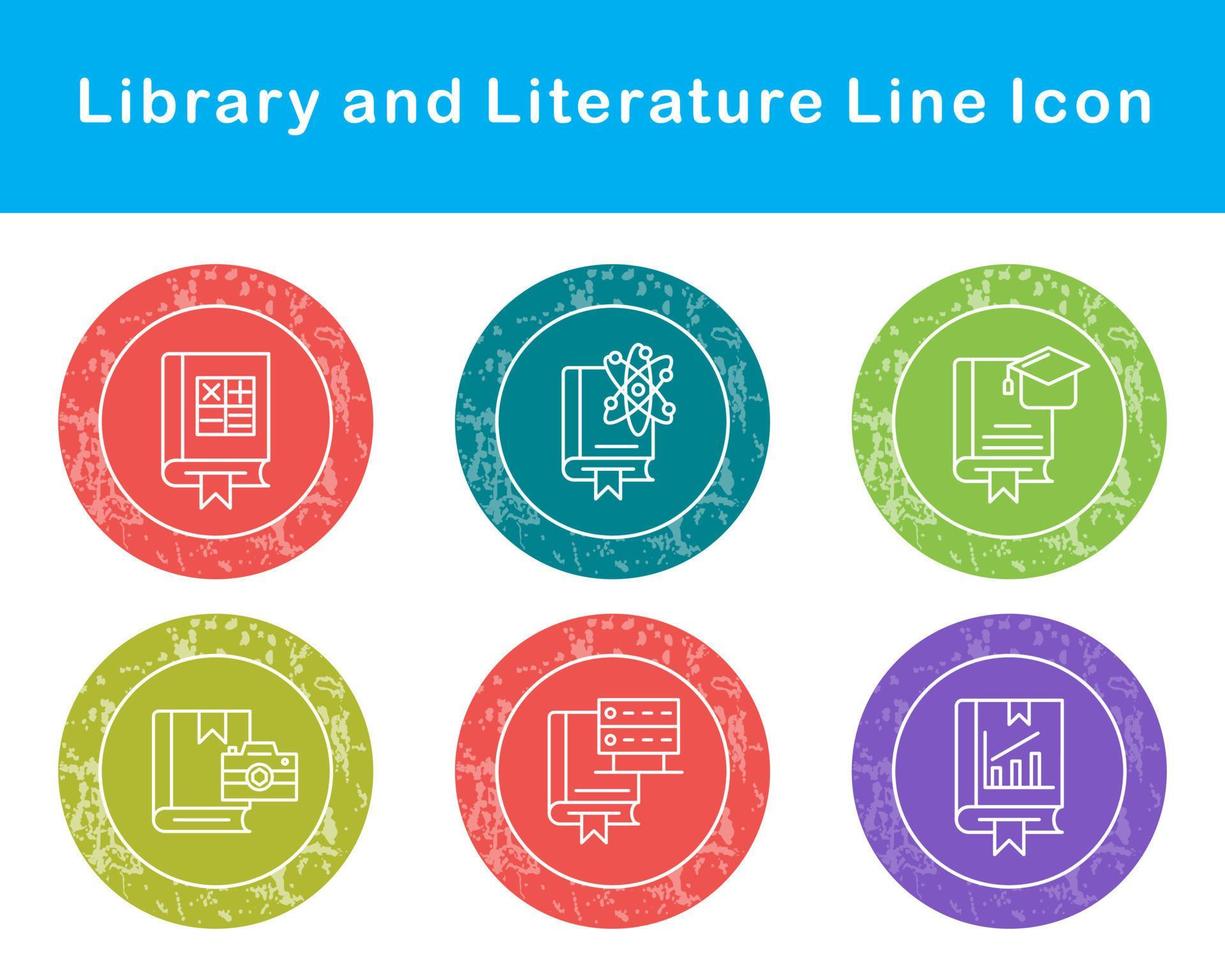 biblioteca y literatura vector icono conjunto