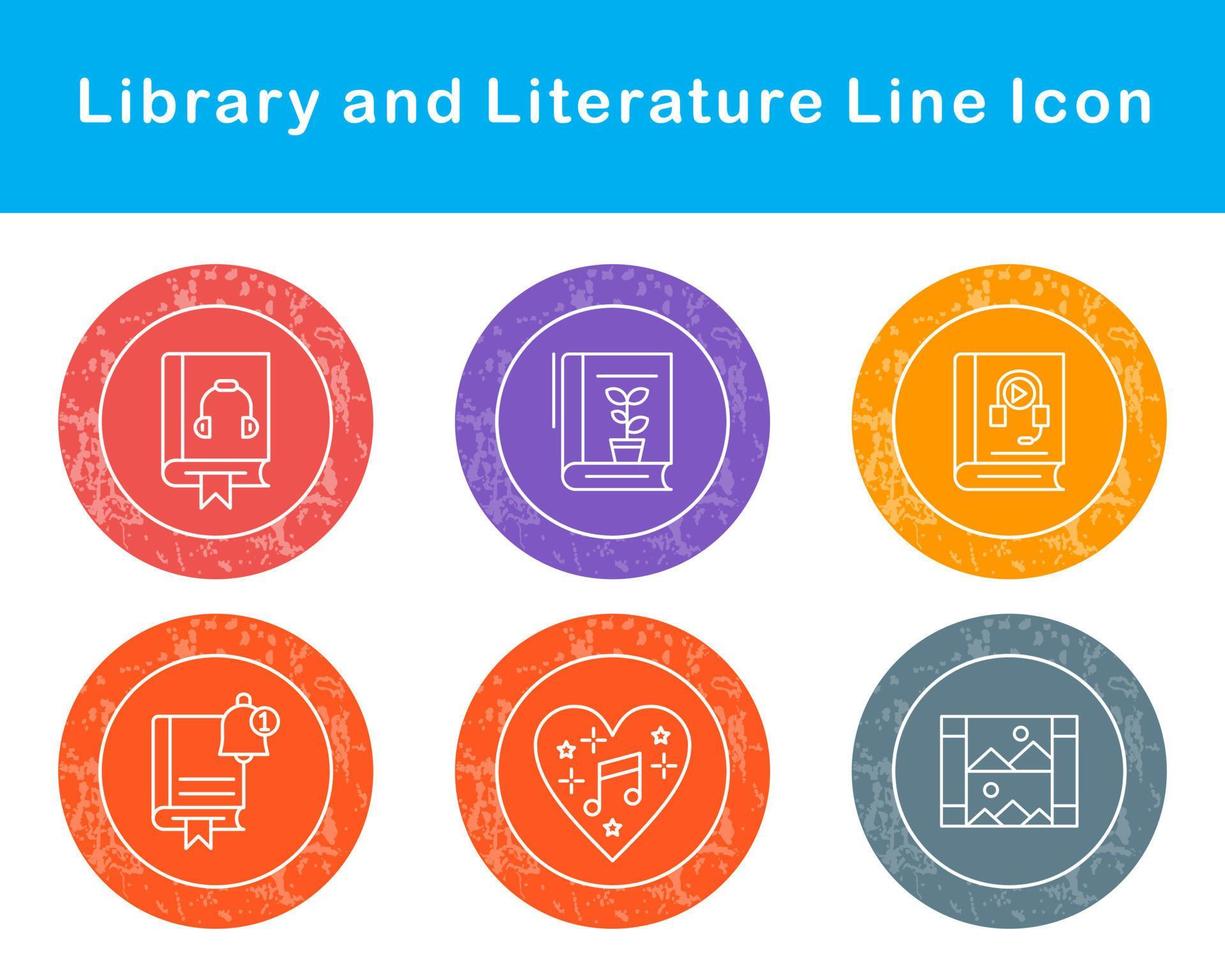 Library And Literature Vector Icon Set