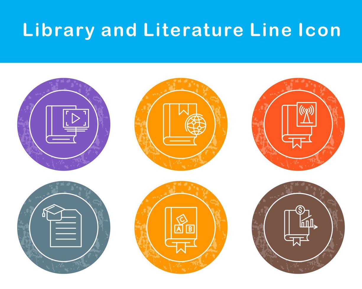Library And Literature Vector Icon Set