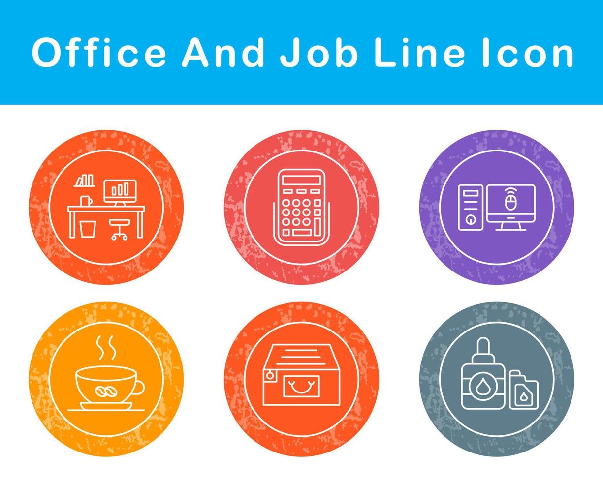 Work Office And Job Vector Icon Set
