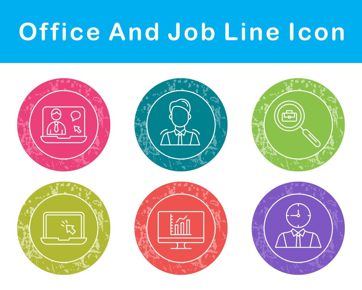 Work Office And Job Vector Icon Set