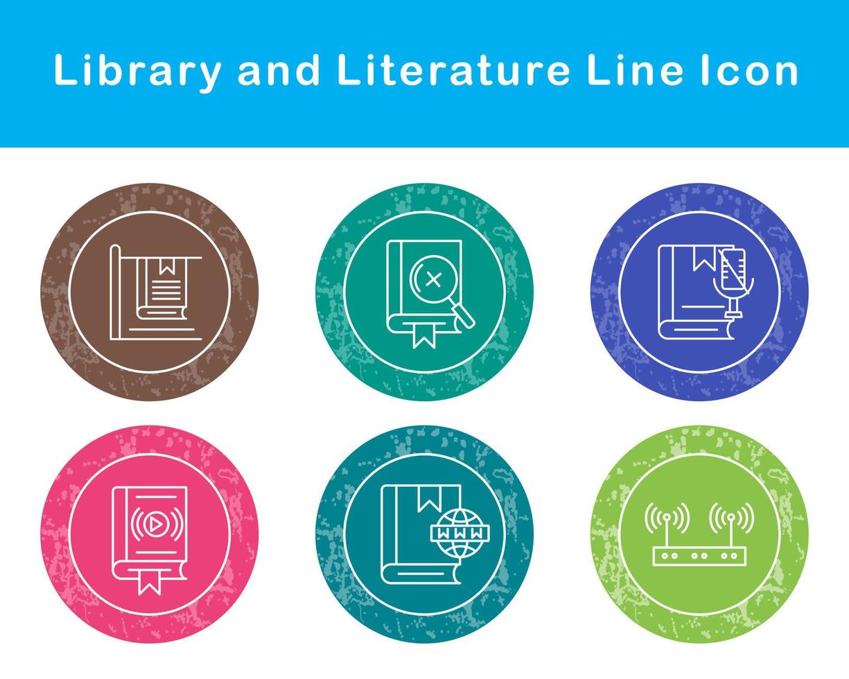 Library And Literature Vector Icon Set