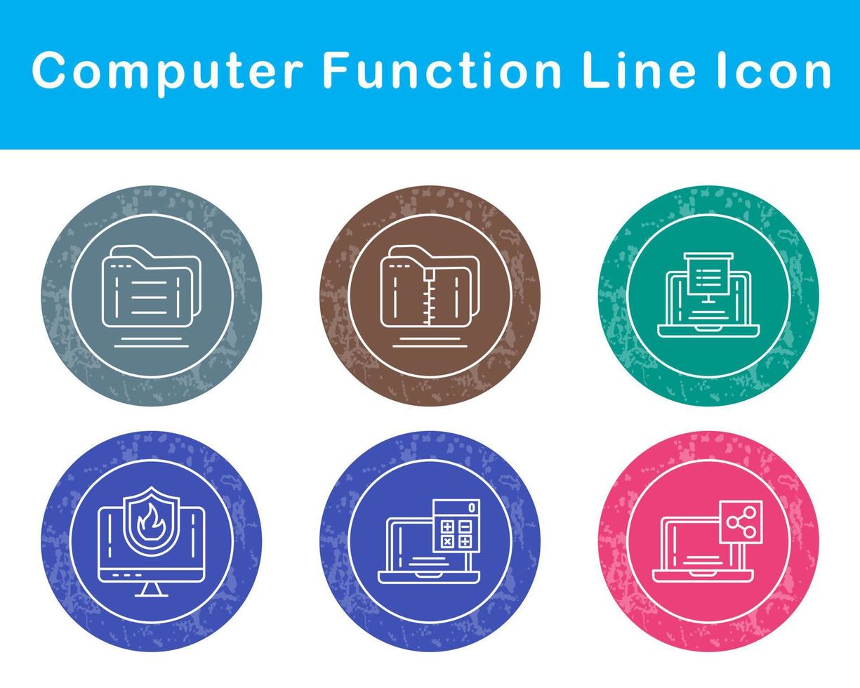 Computer Function Vector Icon Set