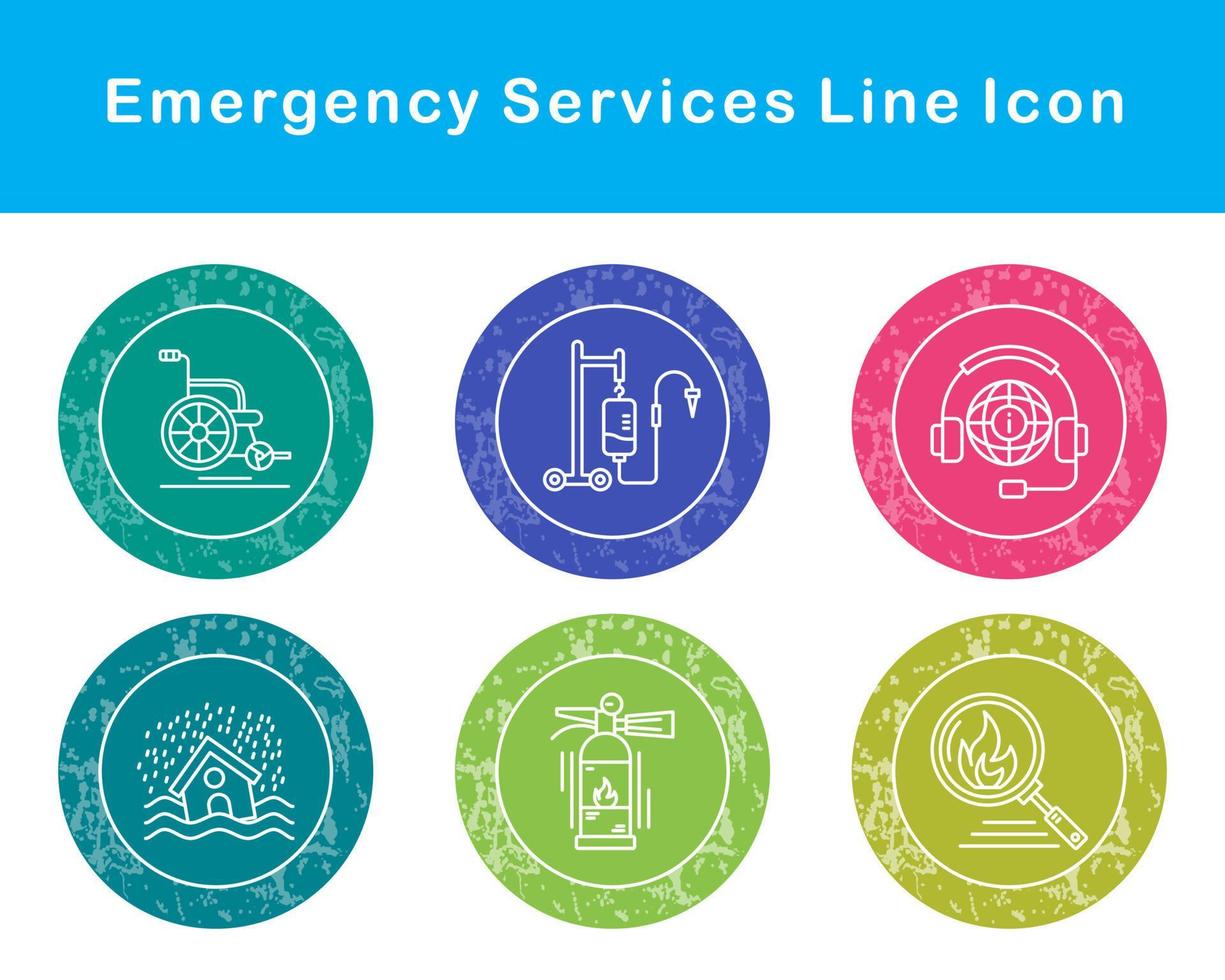 emergencia servicios vector icono conjunto