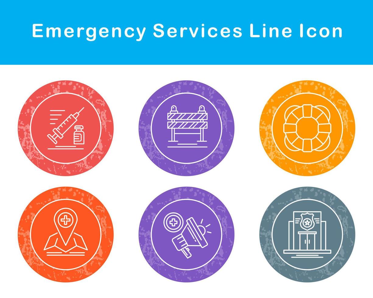 emergencia servicios vector icono conjunto