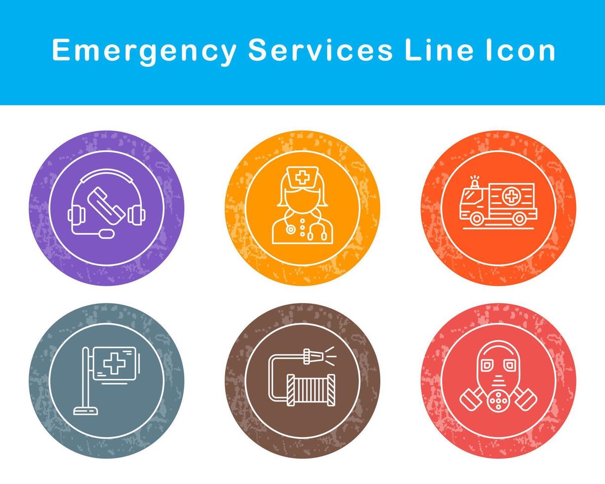 emergencia servicios vector icono conjunto