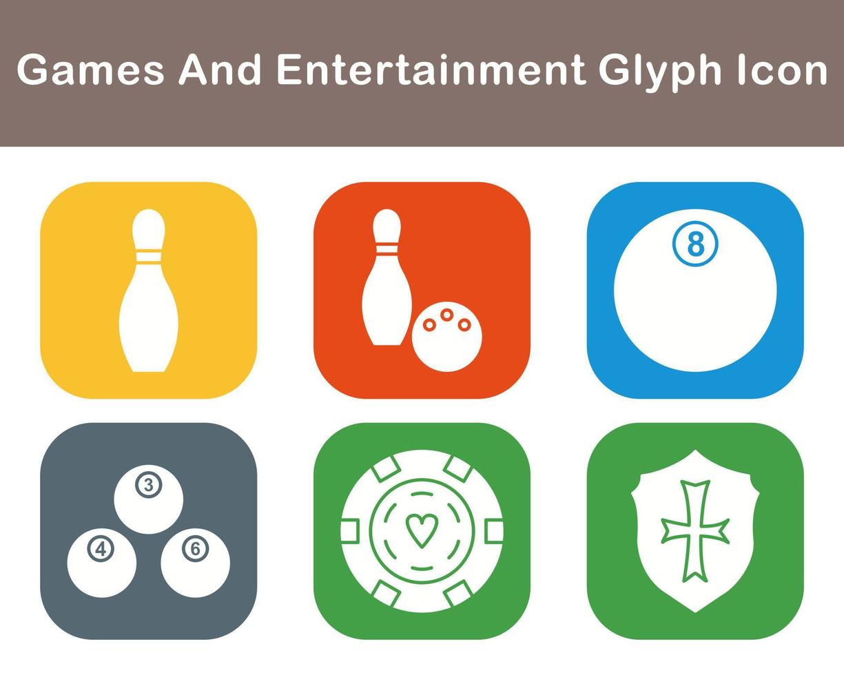 Games And Entertainment Vector Icon Set