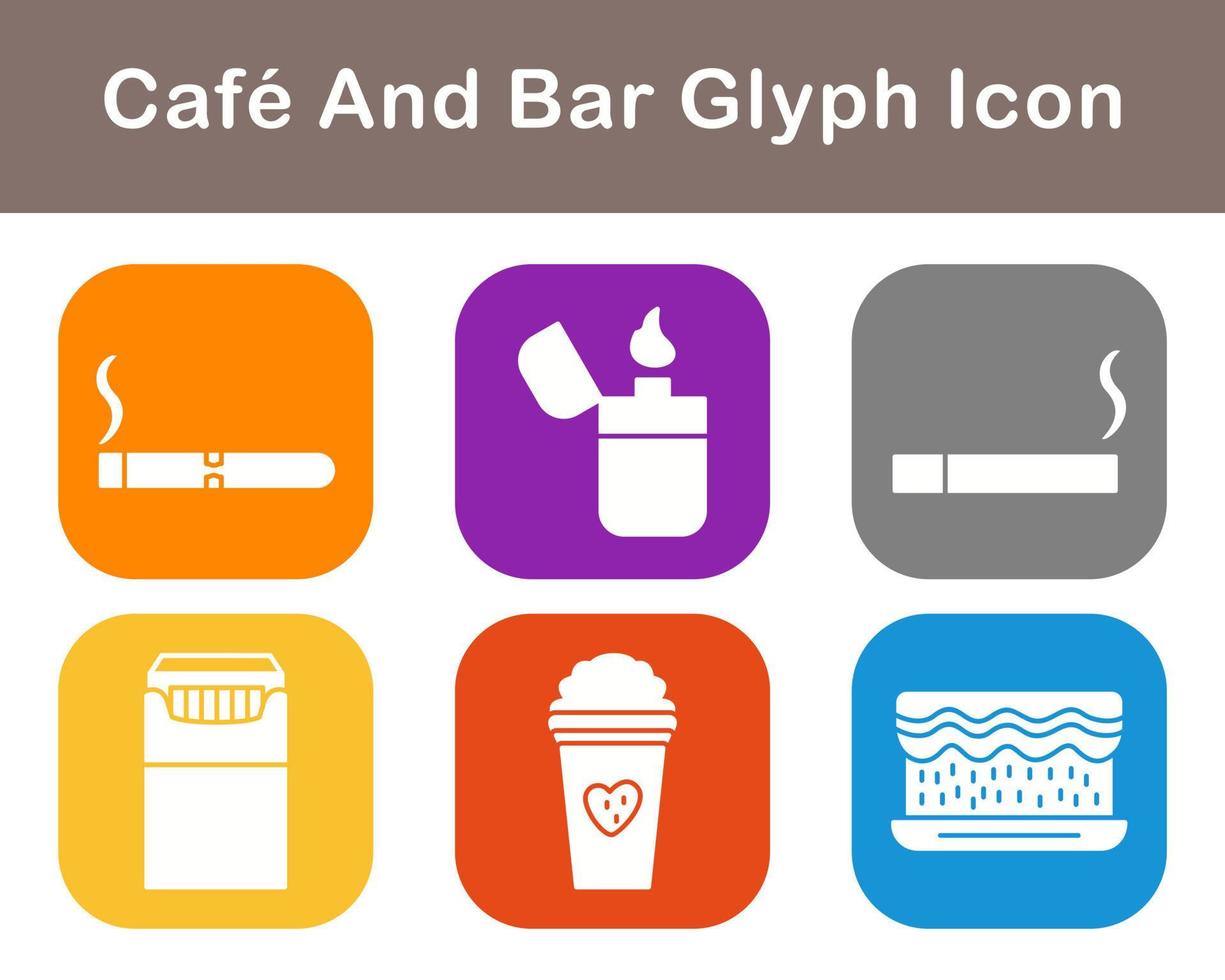 Cafe And Bar Vector Icon Set