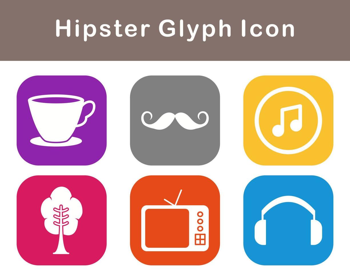 hipster vector icono conjunto