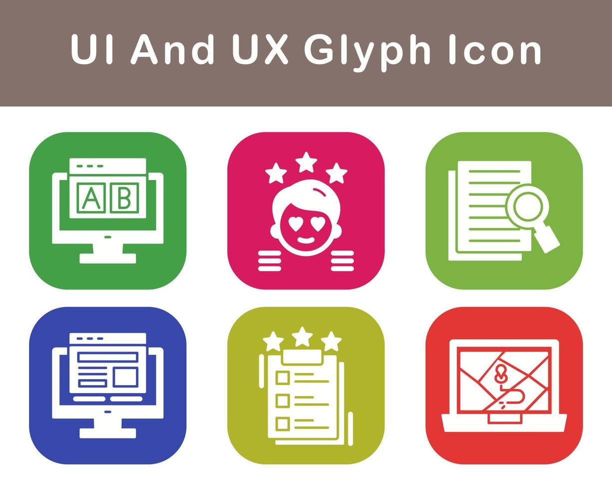 ui y ux vector icono conjunto