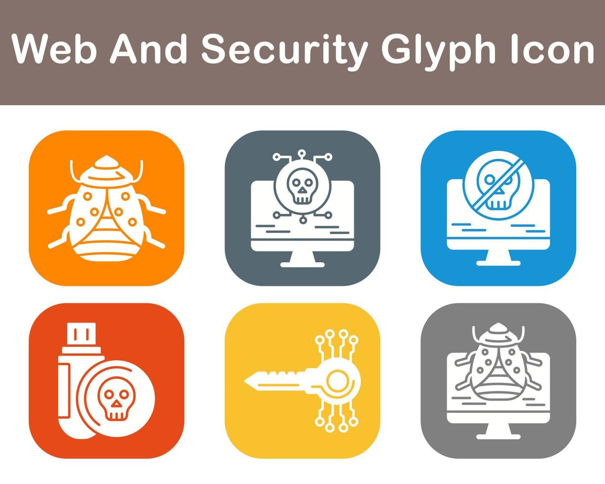 web y seguridad vector icono conjunto