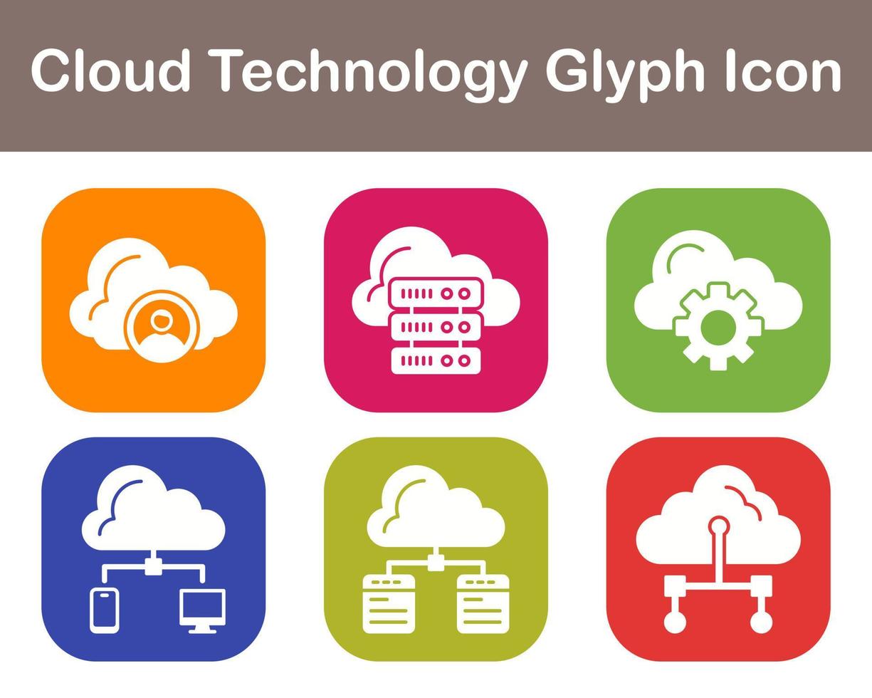 Cloud Technology Vector Icon Set