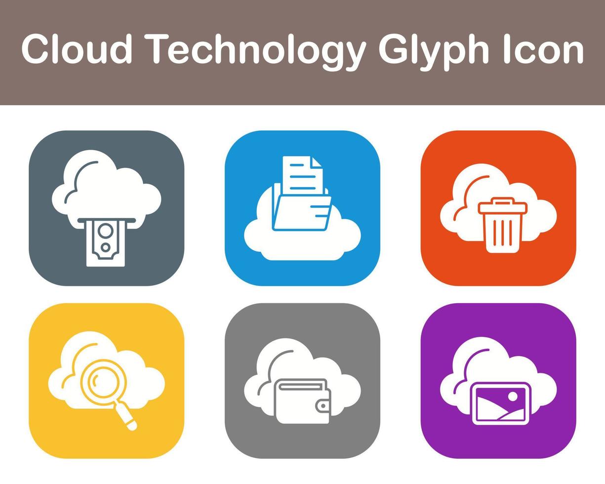 Cloud Technology Vector Icon Set