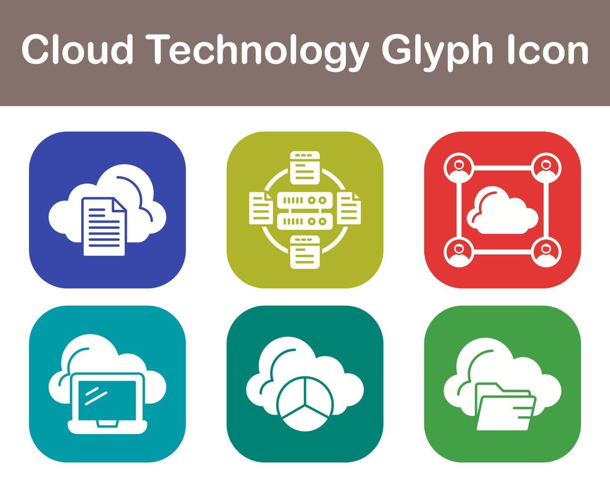 Cloud Technology Vector Icon Set