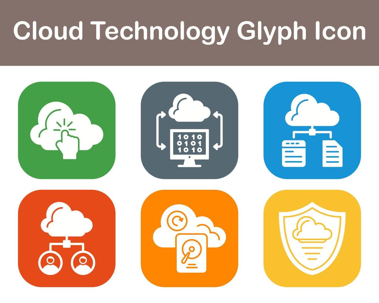 Cloud Technology Vector Icon Set