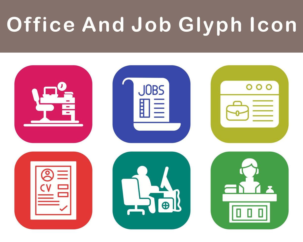 Work Office And Job Vector Icon Set