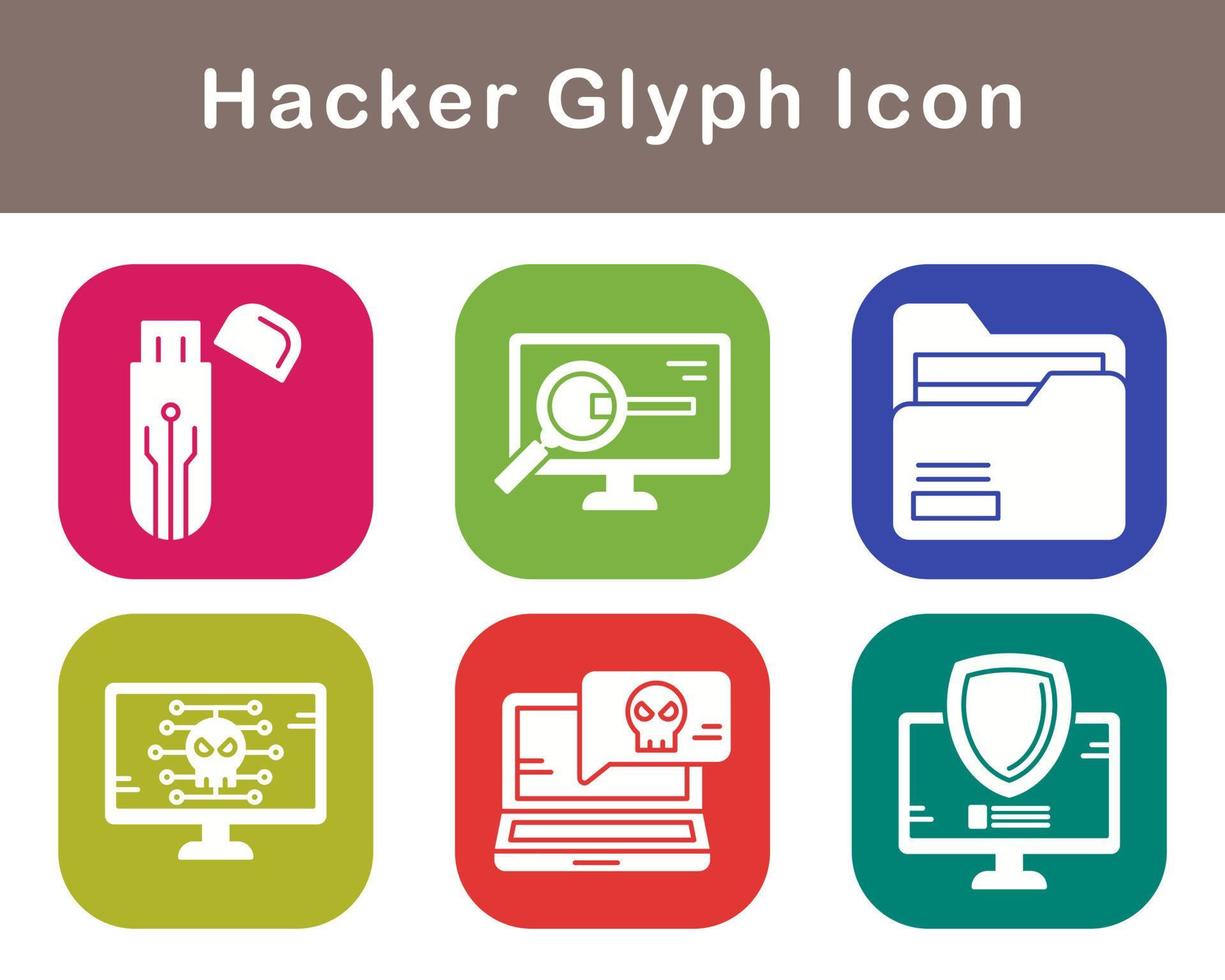 conjunto de iconos de vector de hacker