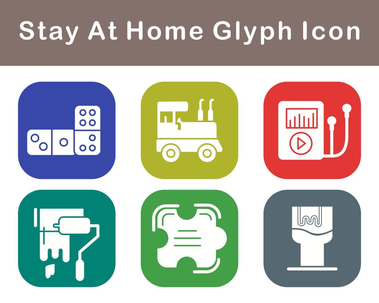 Stay At Home Vector Icon Set