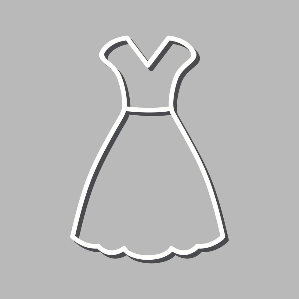 icono de línea de vestido de mujer vector