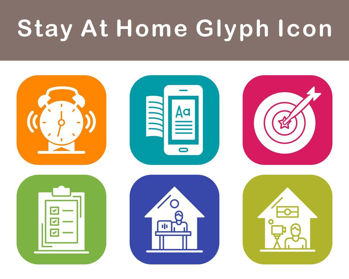 Stay At Home Vector Icon Set