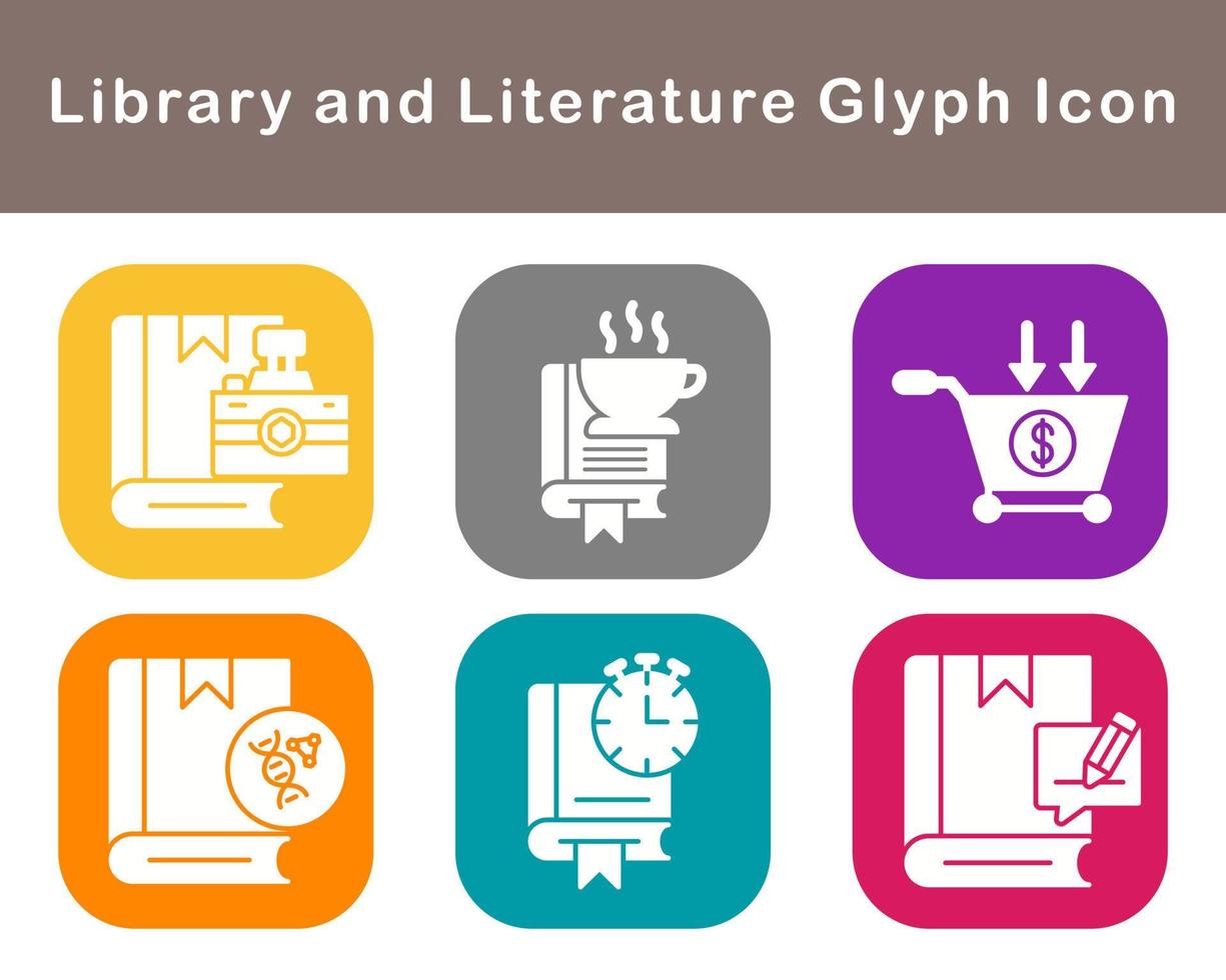 Library And Literature Vector Icon Set