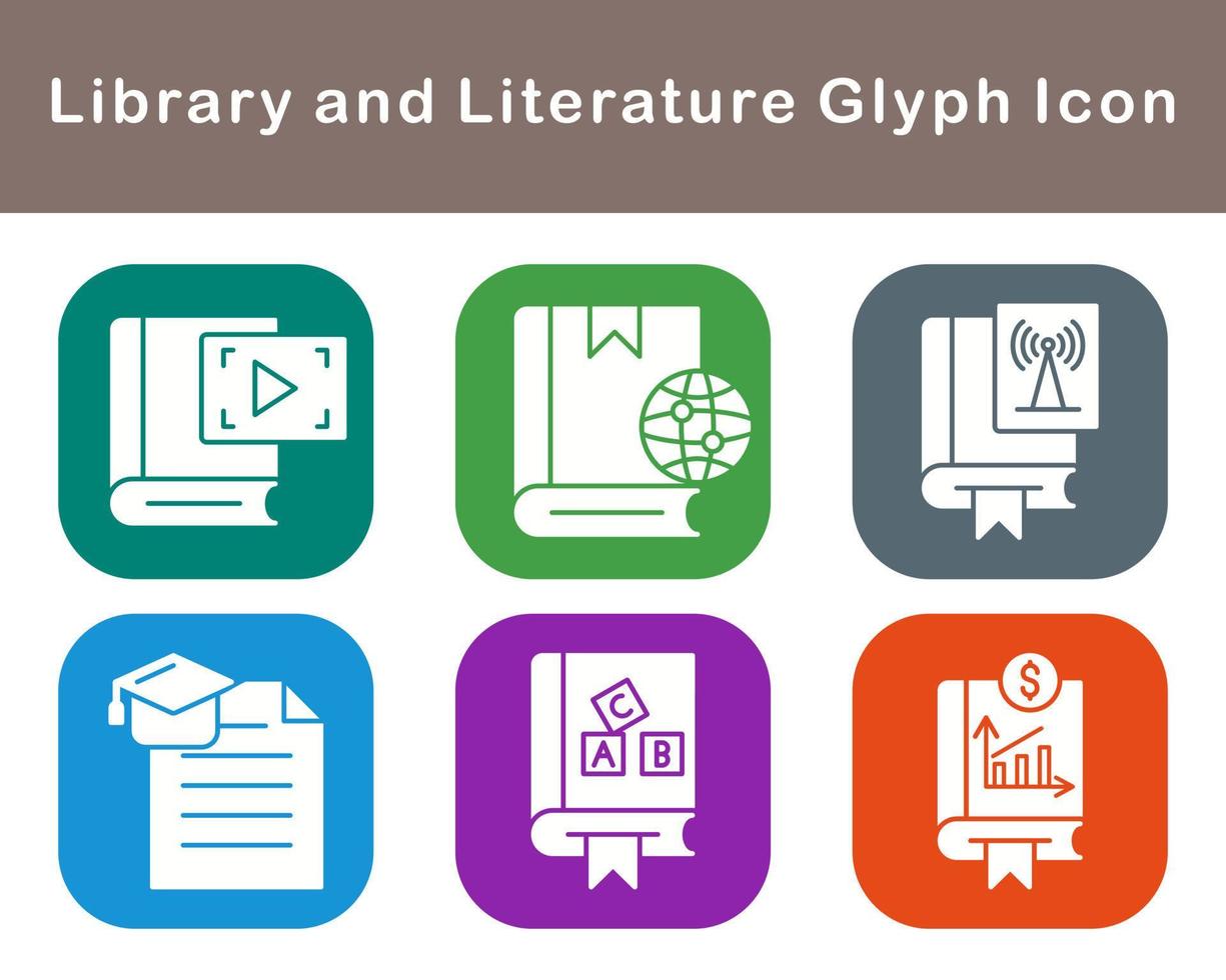 Library And Literature Vector Icon Set