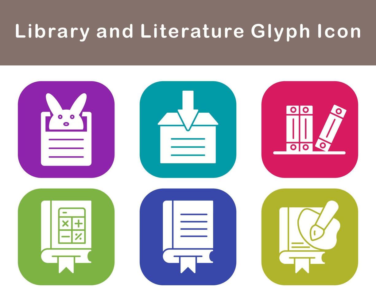 Library And Literature Vector Icon Set