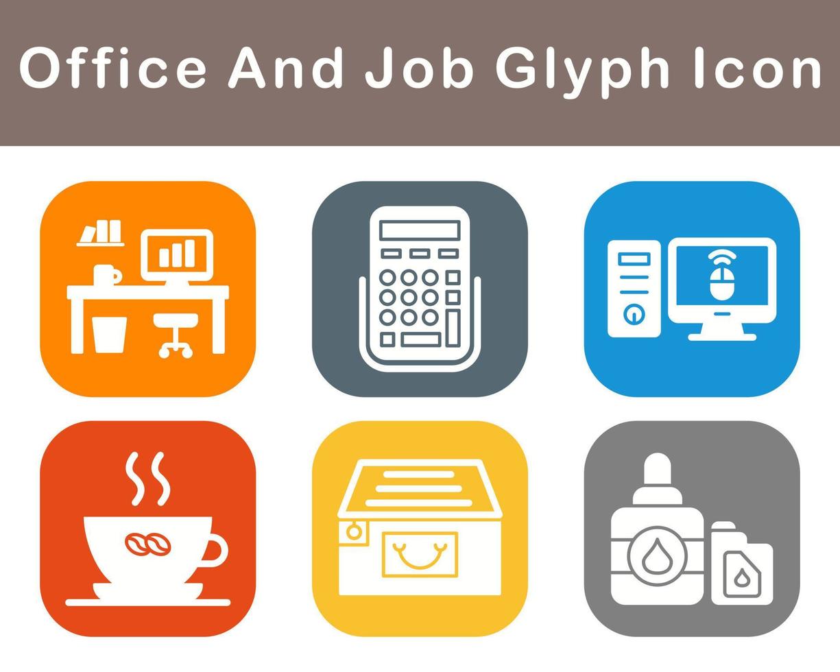 Work Office And Job Vector Icon Set