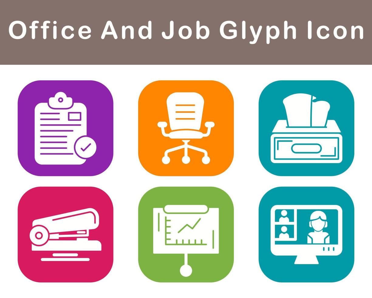 Work Office And Job Vector Icon Set