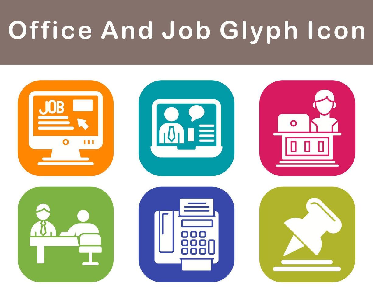 Work Office And Job Vector Icon Set