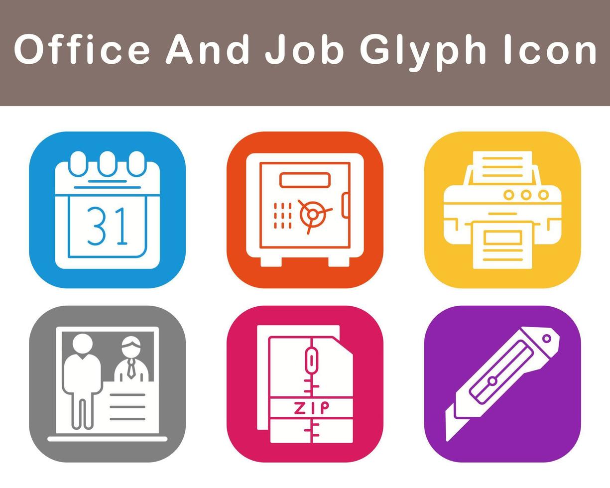 Work Office And Job Vector Icon Set