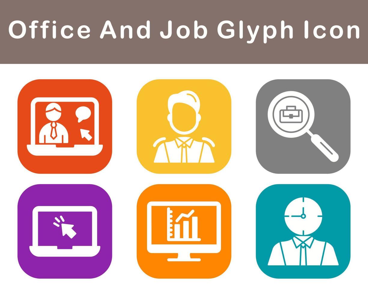 Work Office And Job Vector Icon Set