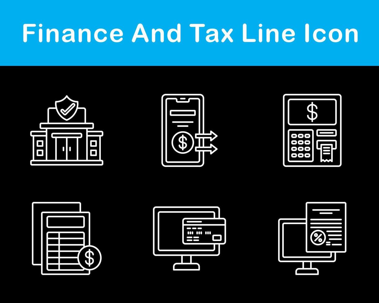 Finanzas y impuesto vector icono conjunto