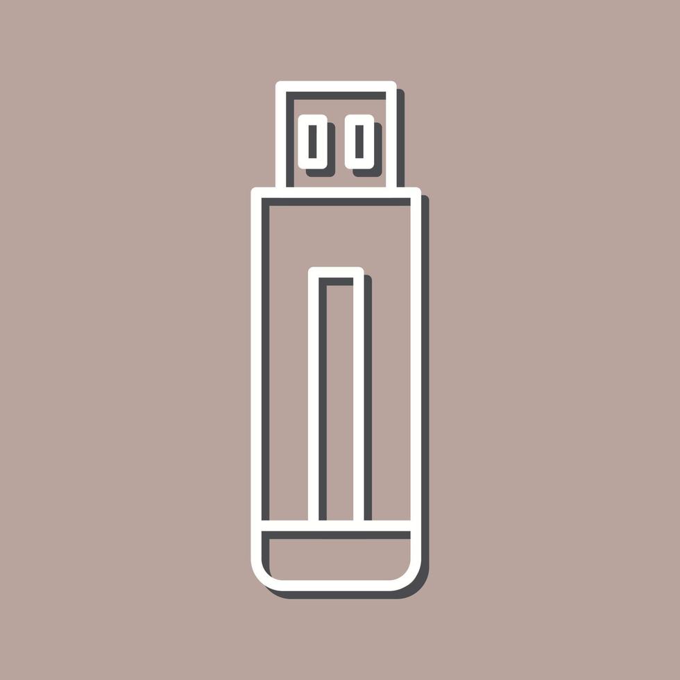 USB Drive Line Icon vector