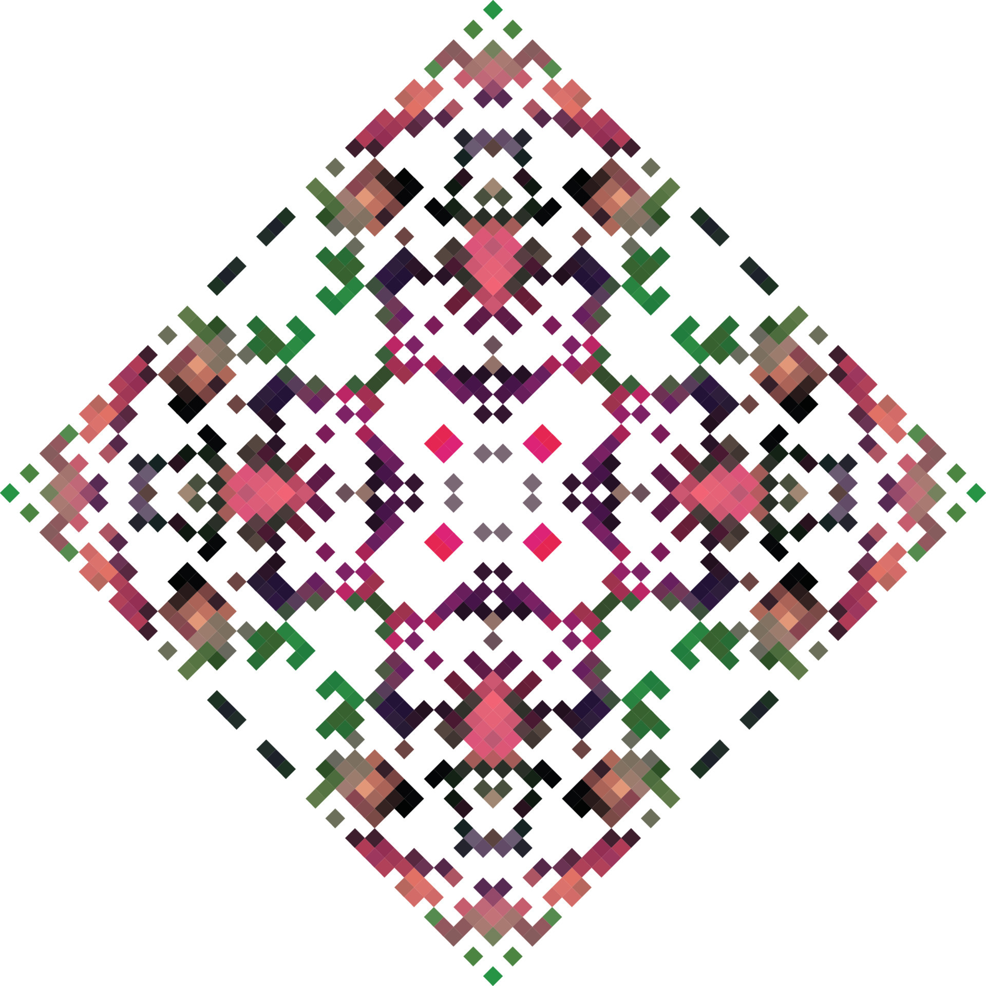 Pixel art background. Pixel art pattern with geometric figures. Vector
