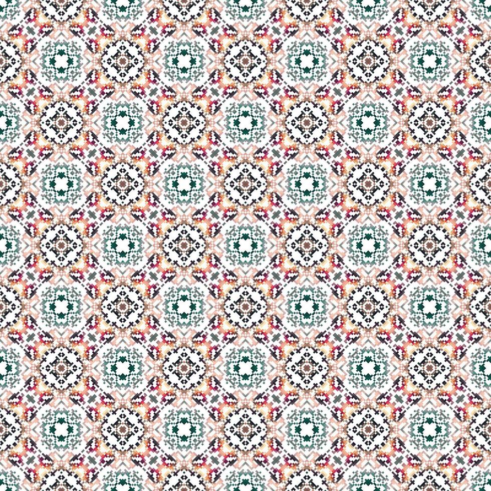 floral de punto bordado en blanco fondo.geometrico étnico oriental modelo tradicional. resumen vector ilustración. diseño para textura,tela,ropa,envoltura,decoración,bufanda,estampado.