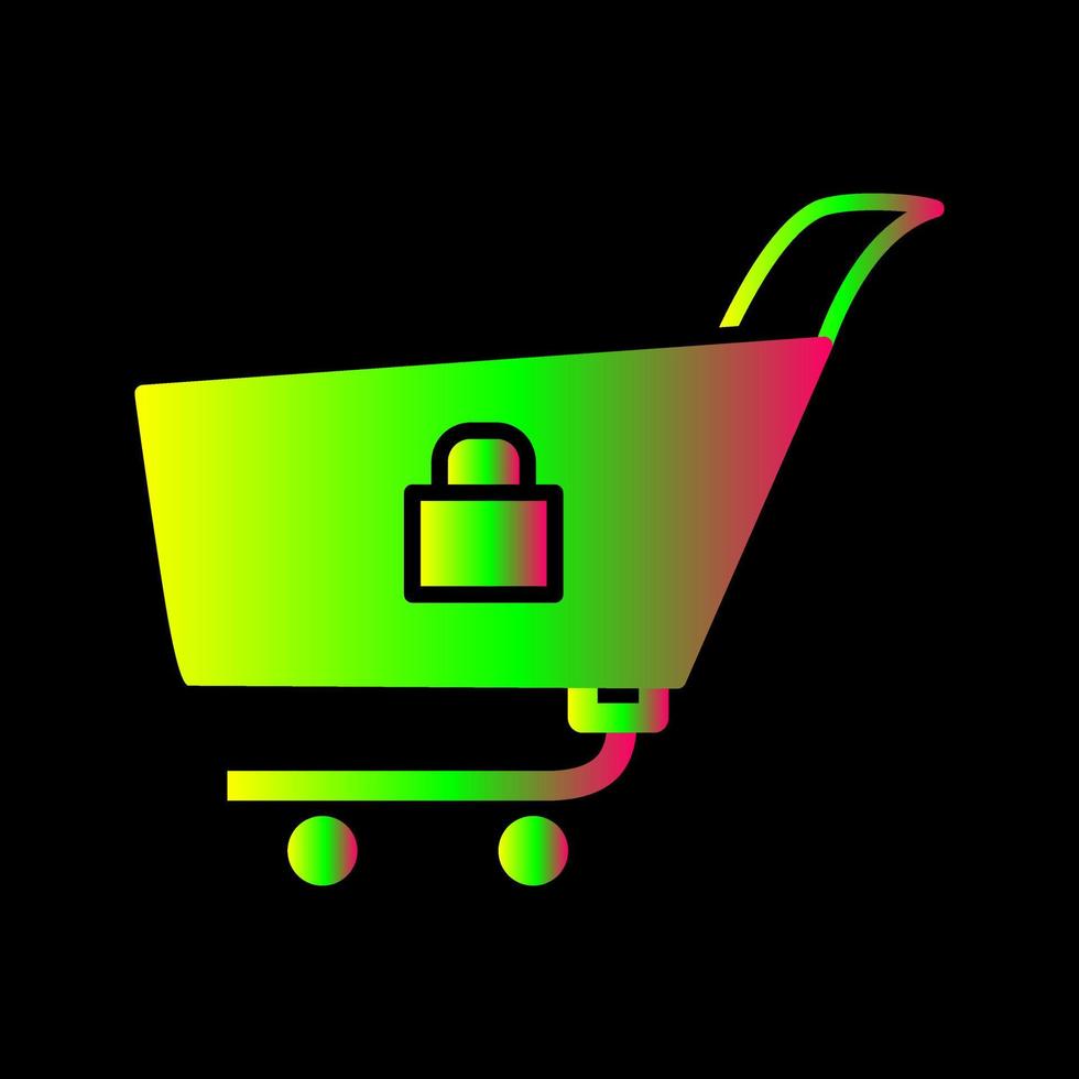 Unique Locked Cart Vector Icon