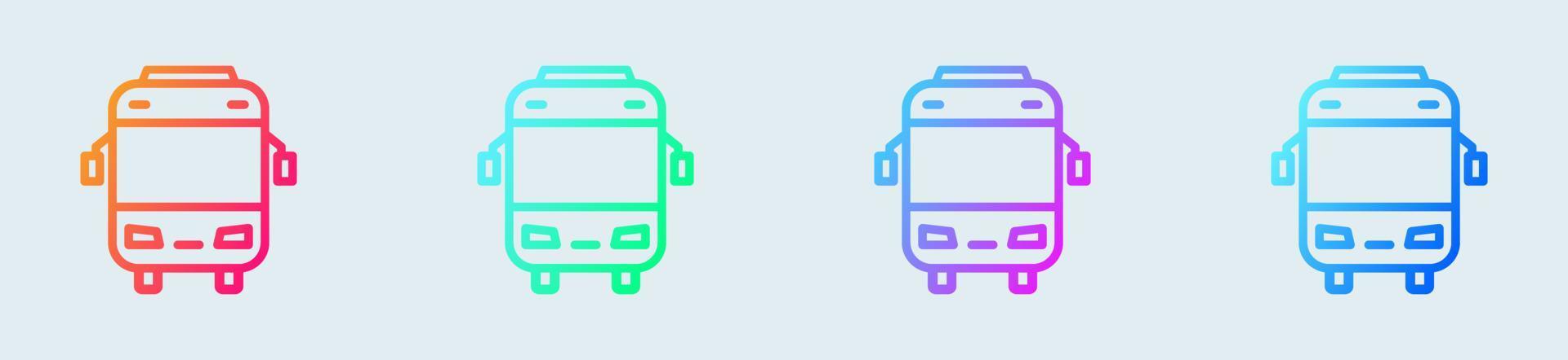 Bus line icon in gradient colors. Transport signs vector illustration.