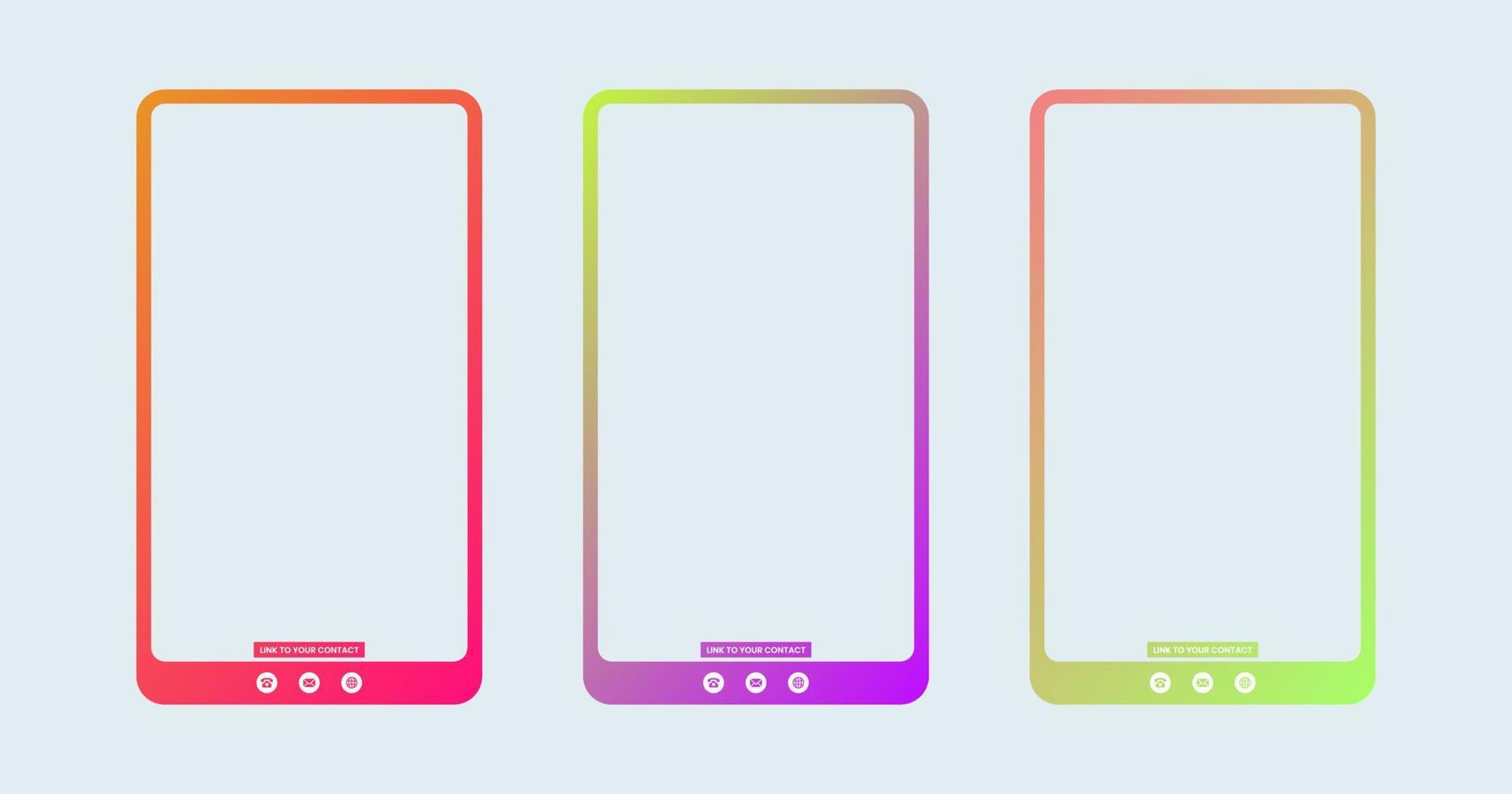 Vertical story template in gradient colors. Social media frame vector illustration.